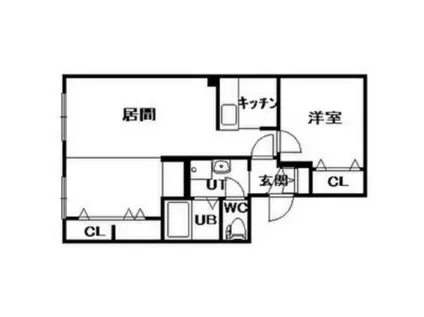 パールハイツ中の島(1LDK/3階)の間取り写真