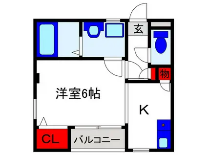 長田マンションII(1K/2階)の間取り写真
