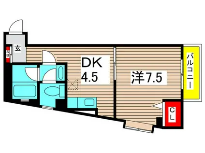  ルミエール青井(1DK/2階)の間取り写真