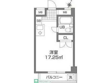 エトワール三鷹第1(ワンルーム/3階)の間取り写真
