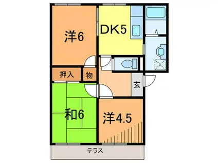 リーガルフラッツ(3DK/2階)の間取り写真