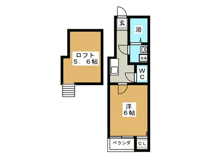 コンパートメントハウス柏II(1K/1階)の間取り写真