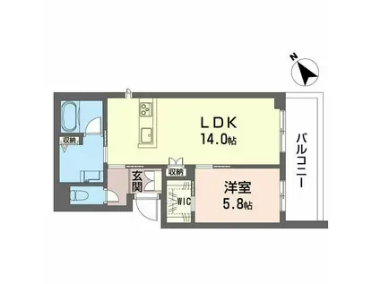 エム フラット(1LDK/2階)の間取り写真