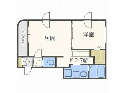 グランメールCALM グランメールカーム(1LDK/4階)の間取り写真