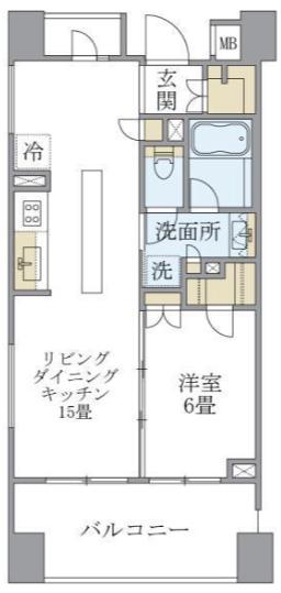 アパートメンツ三田(1LDK/2階)の間取り写真