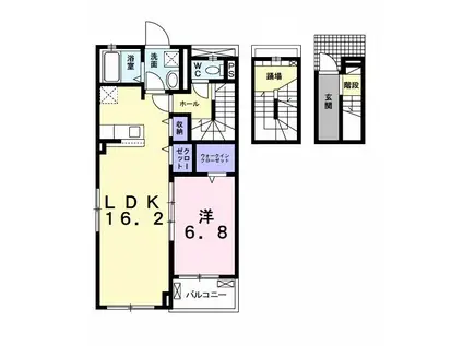 ハイネA(1LDK/3階)の間取り写真