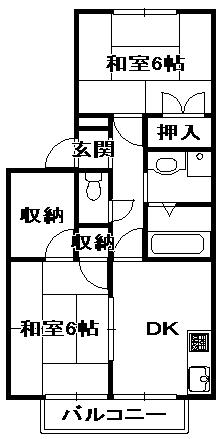 前田ハイツA棟(2SK/1階)の間取り写真