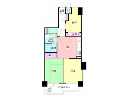 NICアーバンハイム柏(2SDK/7階)の間取り写真