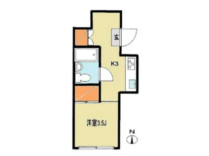 ブリリアンス飛鳥山公園(ワンルーム/1階)の間取り写真