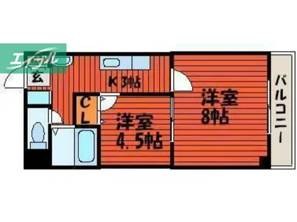 アニメフシミ(2K/7階)の間取り写真