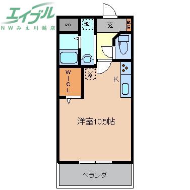 コスモス(ワンルーム/3階)の間取り写真