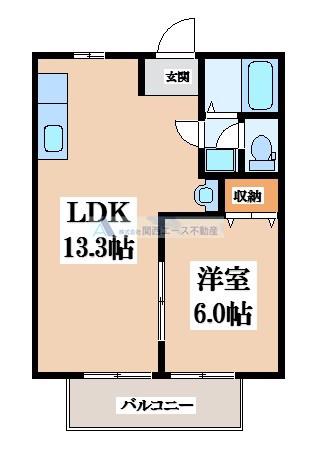 グリーンハイツカワムラ(1LDK/1階)の間取り写真
