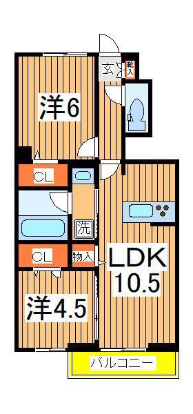 ラプエルタ(2LDK/1階)の間取り写真