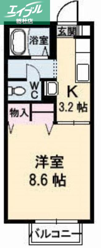 杉乃子ハイム(1K/1階)の間取り写真