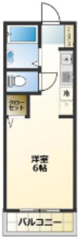 ベルグラン綱木B棟(ワンルーム/2階)の間取り写真