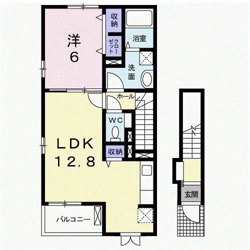 コッティ・ノイ(1LDK/2階)の間取り写真