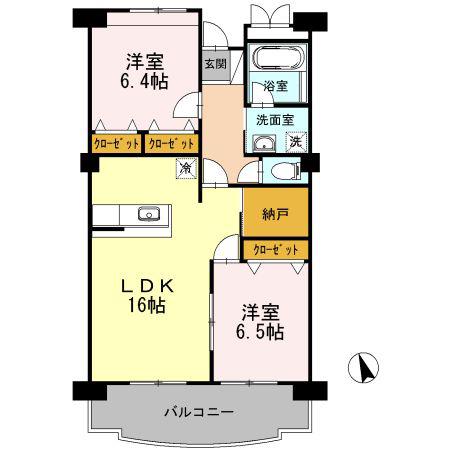 PASTORAL岡崎柱(2LDK/1階)の間取り写真