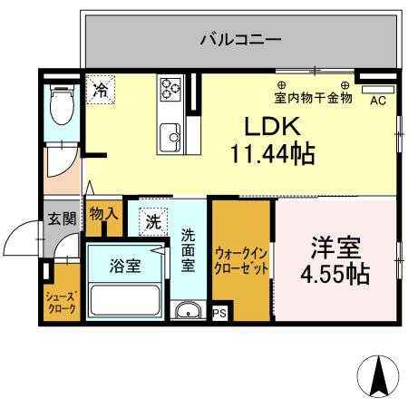パークハイム上津(1LDK/3階)の間取り写真