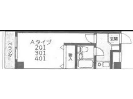 平岡マンション(1K/4階)の間取り写真