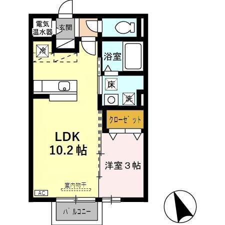 サンハイム(1LDK/1階)の間取り写真