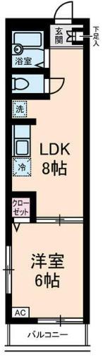メゾン・アメニテ(1LDK/1階)の間取り写真