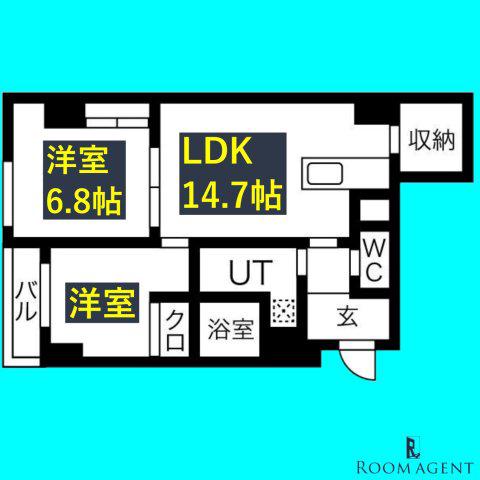 VERITE覚王山(2LDK/3階)の間取り写真