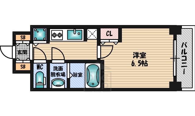 S-RESIDENCE江坂(1K/11階)の間取り写真