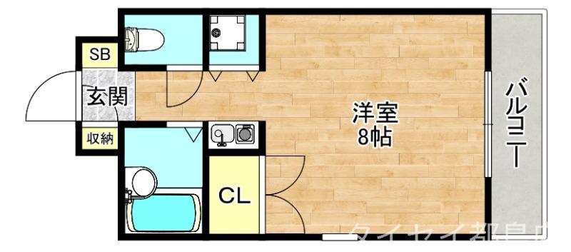 クレスト都島(1K/2階)の間取り写真