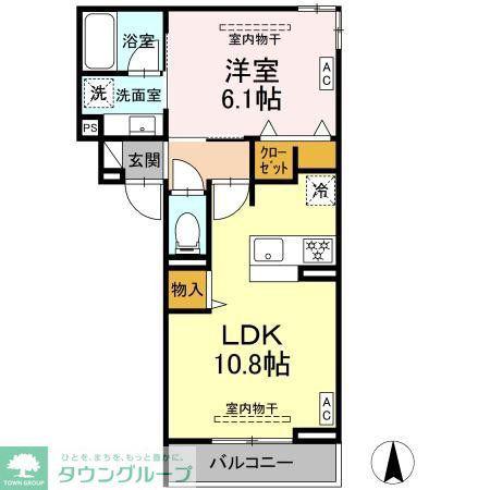 パラディーゾ湘南(1LDK/2階)の間取り写真