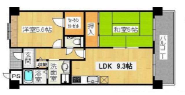 ベルメゾン堺(2LDK/3階)の間取り写真
