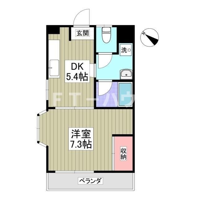 TOZOビル(1K/3階)の間取り写真