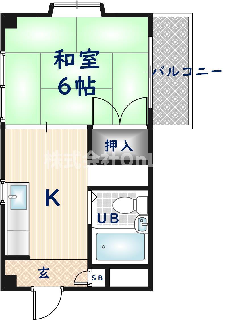 リビーナ東花園(1K/3階)の間取り写真