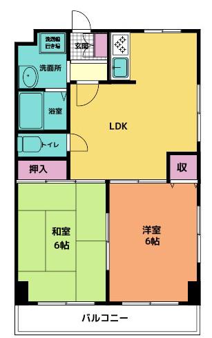 メゾンクラブエコー(2LDK/3階)の間取り写真