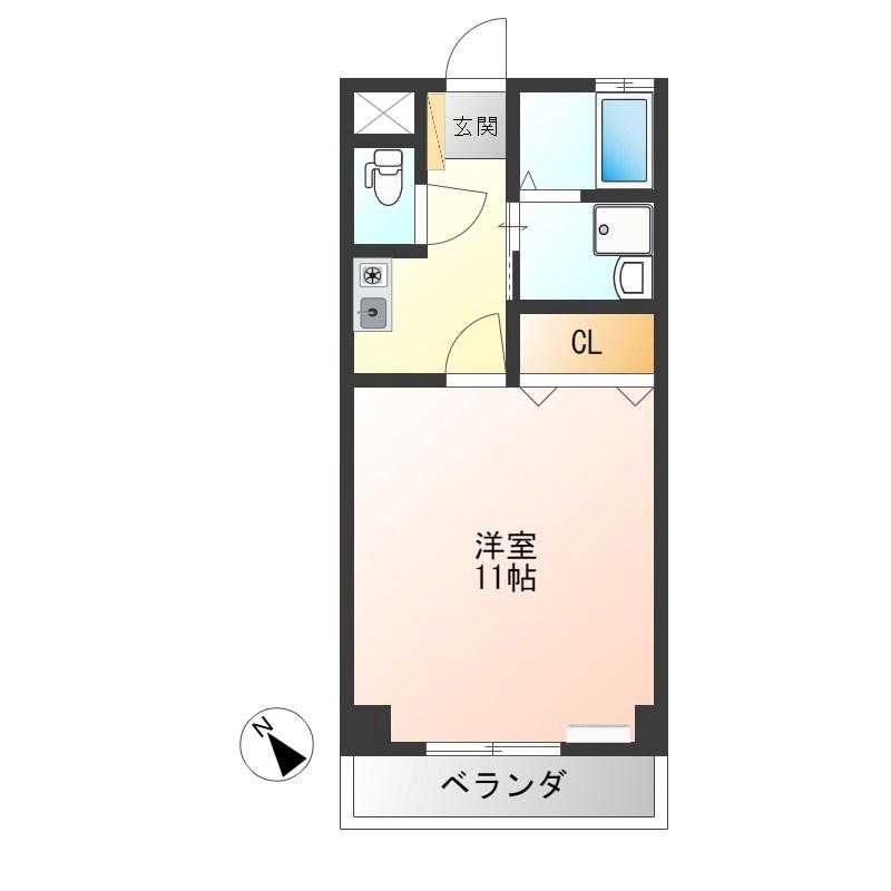コーポアルタIII(1K/1階)の間取り写真
