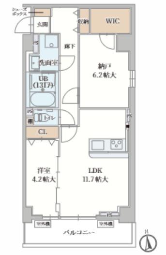 ル・モベイ天神橋(2LDK/2階)の間取り写真