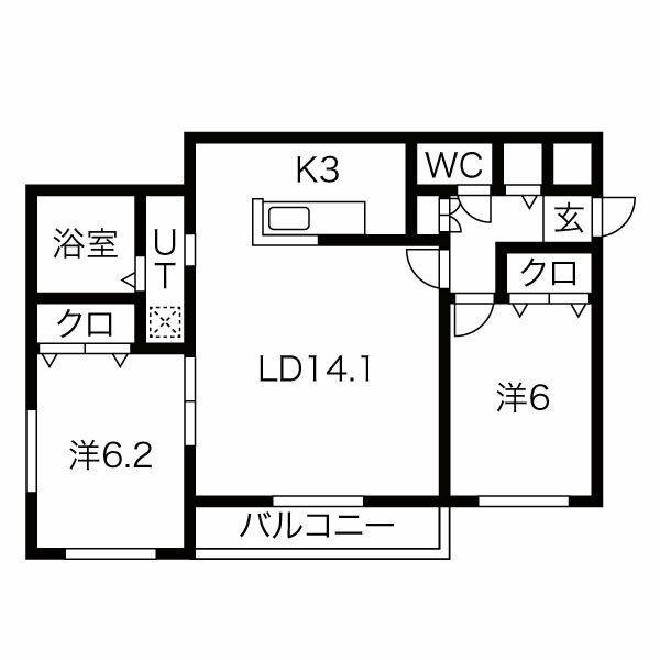 COLORE SW.KIKUSUI(2LDK/4階)の間取り写真