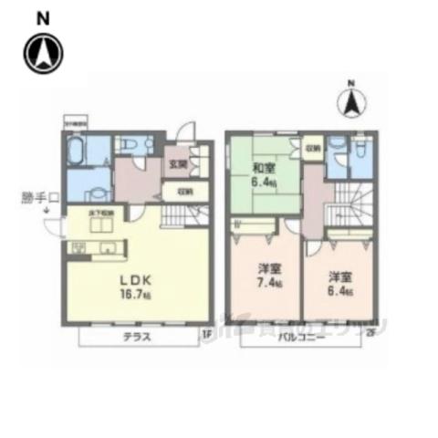昂の郷学園前D(3LDK/1階)の間取り写真
