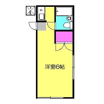 ホルツハイツ(ワンルーム/1階)の間取り写真