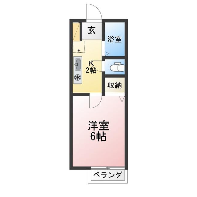 ヒルサイドテラス(1K/1階)の間取り写真