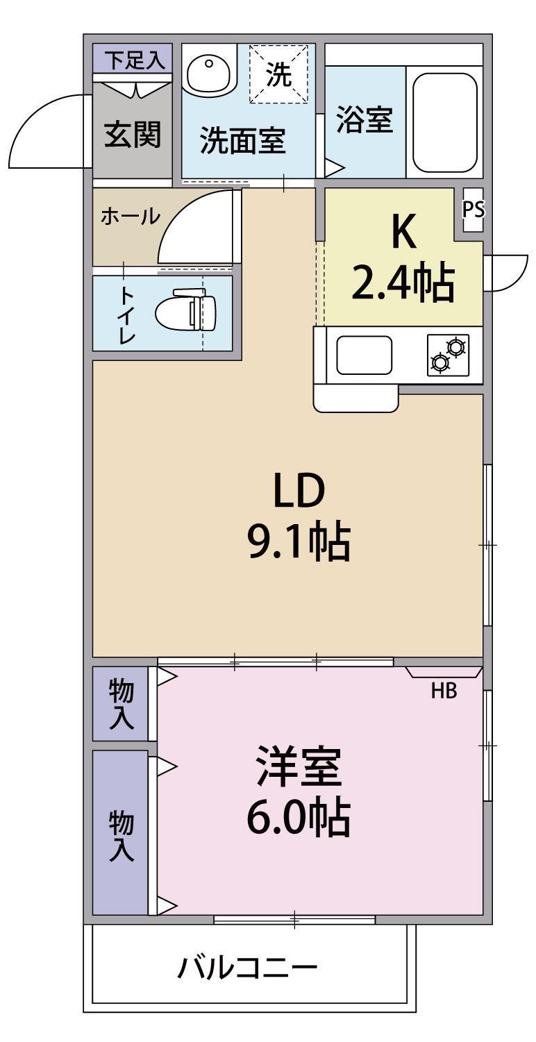 ステラベガ(1LDK/1階)の間取り写真