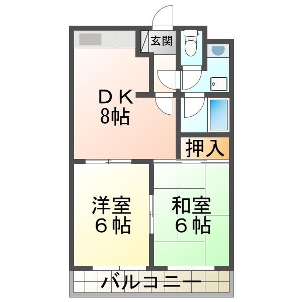 フォートレスセブン(2DK/3階)の間取り写真