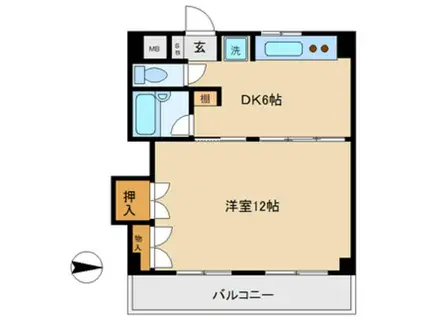 エムエスハイム(1DK/2階)の間取り写真