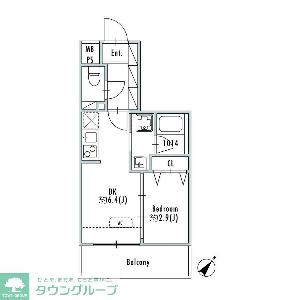 GRANPASEO押上II(1DK/6階)の間取り写真