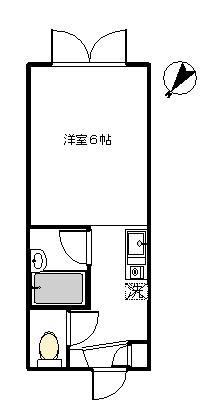 シャトル・アイA(ワンルーム/2階)の間取り写真