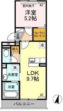 シャンス 16(1LDK/3階)の間取り写真