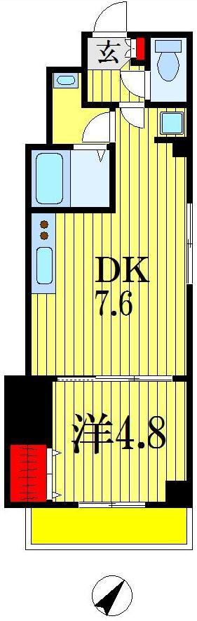 イルチェントロ本千葉駅前(1DK/6階)の間取り写真