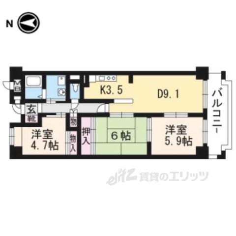 アネックス(3LDK/7階)の間取り写真