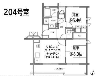 マナーハウス成城(2DK/2階)の間取り写真
