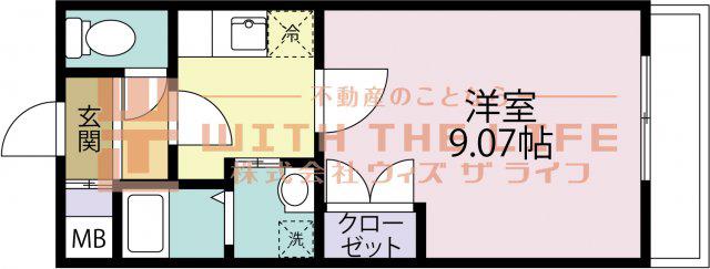 レ・クルール(1K/1階)の間取り写真