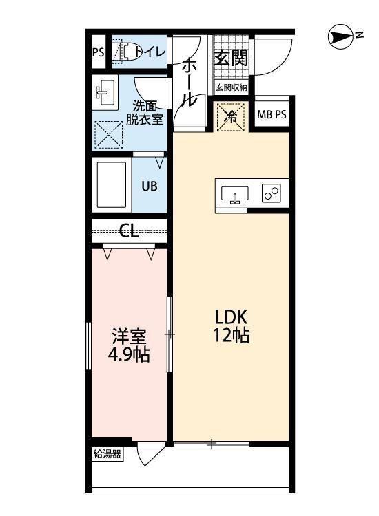 リーブルファイン谷在家(1LDK/3階)の間取り写真